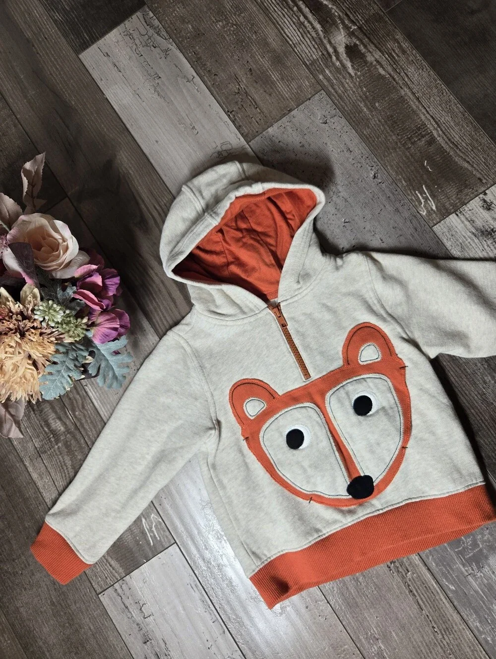 Gymboree Cream Fox Hooded Sweater Toddler Boys 2T–3T